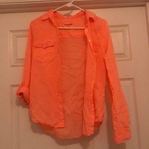 Orange button down